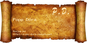 Popp Dóra névjegykártya